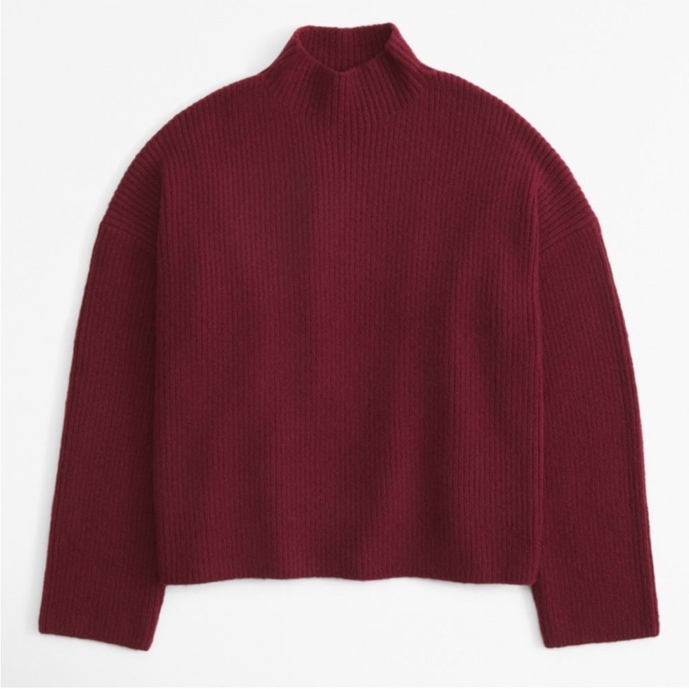 Abercrombie Easy Funnel Neck Sweater Crimson Red M